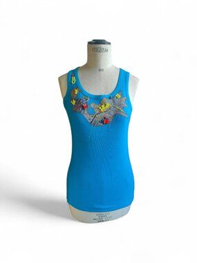 ISOLA MARAS RIB TANK IN TURQUOISE